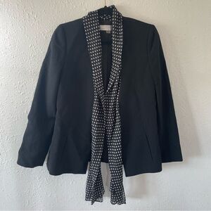 Tahari Arthur S. Levine Black Blazer w/ polka dot scarf